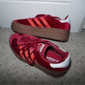 Adidas Gazelle Burgundy and White Sneakers